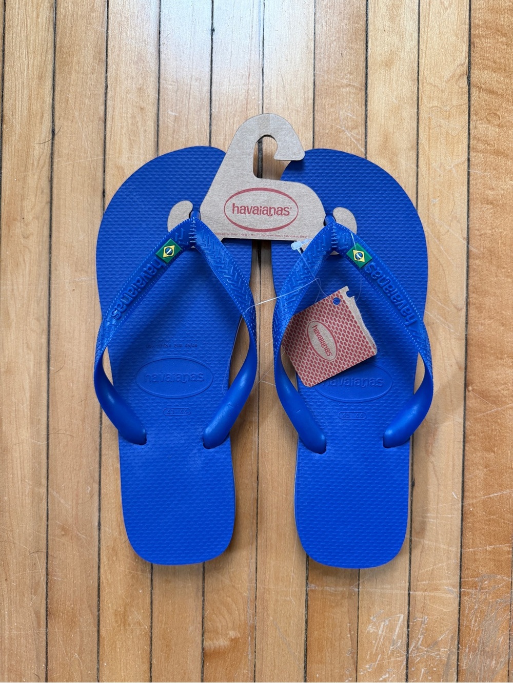 NWT Havaianas Brazil Blue Flag Flip Flops Men’s Sz. 11/12M EUR 45/46